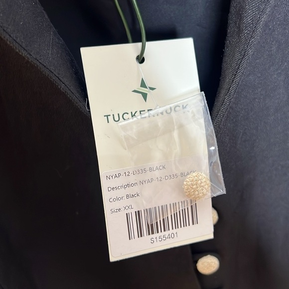 Tuckernuck Leighton Midi Dress Sleeveless Linen Blend Black Mandarin Collar XXL - Picture 5 of 17